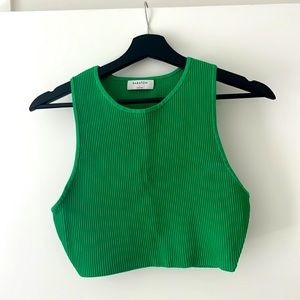 Babaton sculpt knit racer back crop top
